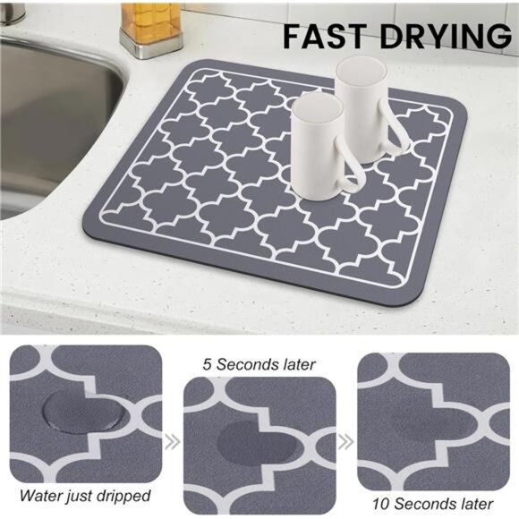 Dish Drying Mat Super Absorbent Drying Mat Large Dish Drying Mats - Picture 4 of 14